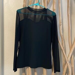 Slim fit sheer black top